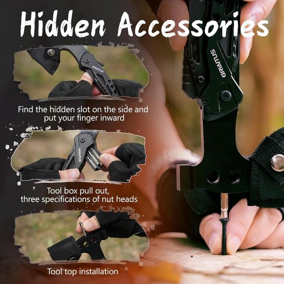 Compact 16-in-1 Survival Multitool with Axe, Knife & Screwdrivers - Perfect Gift - Picture 6 of 7